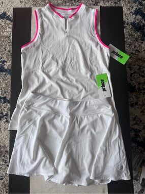 Prince white tennis set size medium, new with tags